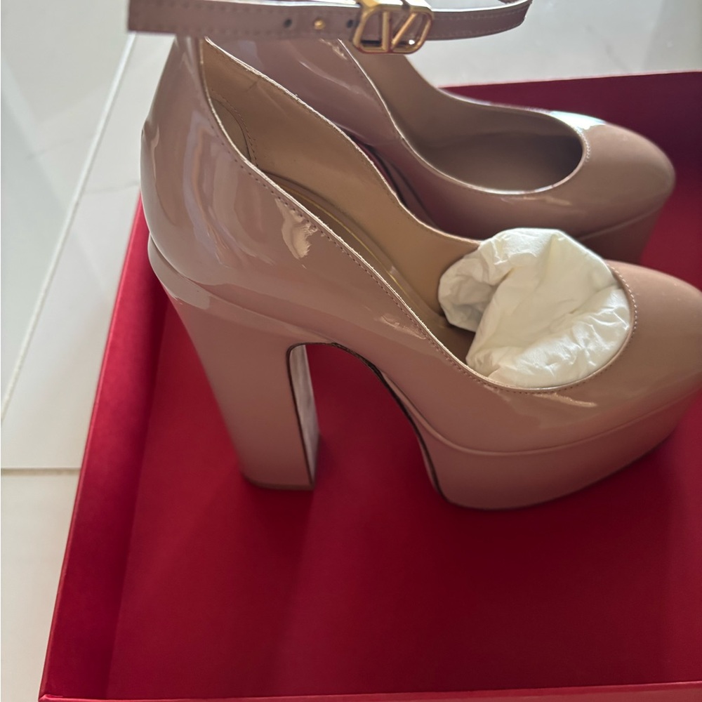 Valentino Garavani Blush Patent Leather Heels